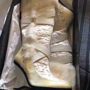 Baby Phat white knee high boots